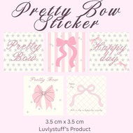 [Luvlystuff] AESTHETIC PINK BOW STICKERPretty || COQUETTE DECO STICKERS