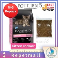 Equilibrio/EQ 1KG Repack( Kitten Indoor )Cat Dry Food/Makanan Kering Kucing 猫粮干粮