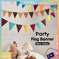 MINIIS PARTY Ins Style Triangle Flag Party Flag Fabric Banner Triangle Bunting Party Flag Banner Pen