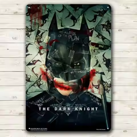 1f,The Dark Knight Movie Metal Poster Tin Sign - 20x30cm Plate