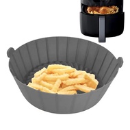 【Exclusive】 Silicone Air Fryers Pan Non- Silicone Basket Airfryer Oven Baking Tray Silicone Basket Reusable Airfryer Pan Liner