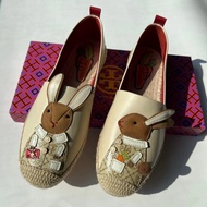 Tory Burch Rabbit Limited Rabbit Pattern Fisherman's Shoes Flat Shoes Casual Shoes