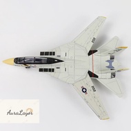[AuraLayor] 1:72 Scale F-14 Tomcat Fighter Jet Model - White & Black ABS Plastic Aircraft With Detai
