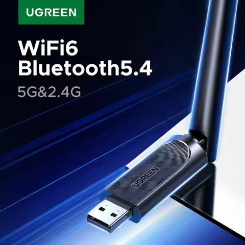 UGREEN USB Bluetooth 5.4 Adapter WiFi6 Adapter 2-in-1 5G&2.4G USB Dongle Adapter for Desktop PC Lapt