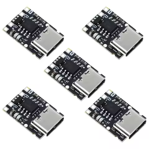 5pcs TP4057 1A 3.7V Lithium Battery Charging Board with Protection Type-C USB C Li-ion Battery Charg