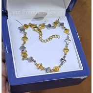 22K Gold Silver Titanium Clover Combination Bracelet Titanium Bracelet