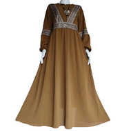 Gamis Qaisha Dress Ceruty Babydoll ful Furing Dress Maxy Polos Lengan Panjang Terbaru
