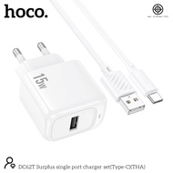 Hoco DC62T Charger Set With Cable 15W Fast Charging For Micro/Type-C/iOS