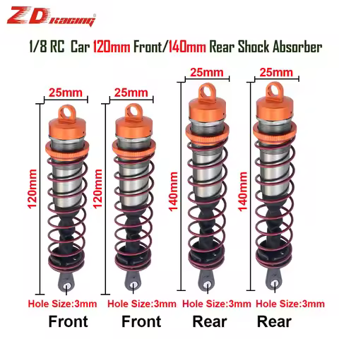 ZD Racing 2Pcs/4Pcs 1/8 RC Car Metal Shock Absorber 120mm Front 140mm Rear Shock Absorber for 9020 B