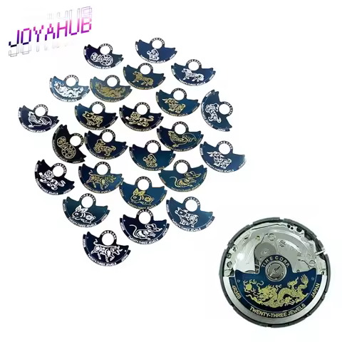 Modified Watch Accessories Precision Mounting NH35 4R35B Movement Twelve Zodiac Series Sapphire Blue