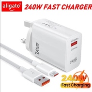 ALIGATO UK Adapter 240W Plug Wall Charging Travel Mobile Phone Charger for USB Interface for OPPO VI