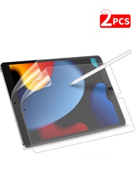 2入組類紙膜屏幕保護貼，適用於iPad 7/8/9th 10.2 Air 4 5 10.9 10th Pro 11 1st 2nd 3rd Mini 1 2 3 4 5 6。使用貼膜後，可繪畫書寫，類似紙張的質感。