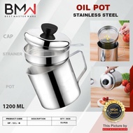 Oil Pot - 1.2L Oil Filter - Cooking Oil Container and Oil Storage Container