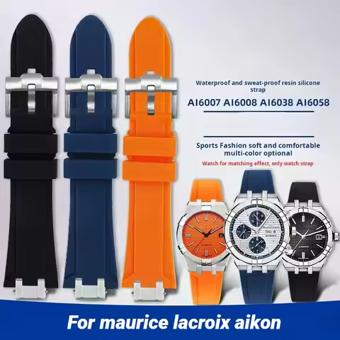 For Maurice Lacroix Aikon AI6008 AI6007 6038 AI6058 Watch Strap Modified Steel Adapter quick Silicon