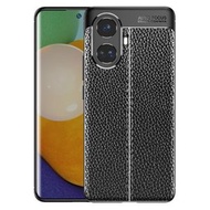 全城熱賣 - 適用於Realme 10 Pro+ 皮紋TPU防摔手機保護殼（黑色）