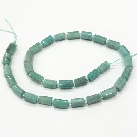 Nice Quality Natural Peruvian Amazonite Irregular Tube Nuggets Beads, Rough Size 6x10-7x12mm