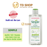 [NK Ba Lan] Sữa rửa mặt I Nước Tẩy Trang I Nước hoa hồng SIMPLE  - TD Shop