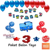Paket Balon Ulang Tahun Dekorasi anak laki laki karakter Mobil Bus TAYO Set Lengkap Ultah Anak Murah