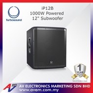 TURBOSOUND iP12B 1,000 Watt Powered 12" Subwoofer with Dual Amplifiers for Satellite Speakers, Klark Teknik Spatial