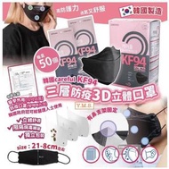 *韓國🇰🇷Careful KF94 三層防疫3D立體口罩 (一盒50個/ 黑色)*
