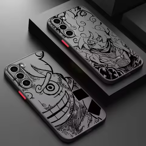 One Piece Nami D. Luffy Cute Frosted Translucent For Samsung Galaxy S24 S23 S22 S21 S20 FE S10 S9 S8