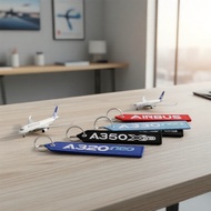 Double-Sided Embroidered Aviation Keychain with Lanyard Strap for Aviation Gifts  Rantai Kunci Pener