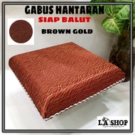 Gabus hantaran petak berbentuk bantal untuk hantaran tunang nikah-Brown Gold