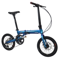 3 Foldable Bicycle 16 Inch Ultra-light Aluminum Alloy Variable Speed 8-speed Bicycle Portable Adult General Outdoor Folding Bicycle Free installation