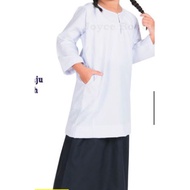 Baju kurung set sekolah rendah kain licin putih nila srk one set baju kurung sekolah rendah cotton