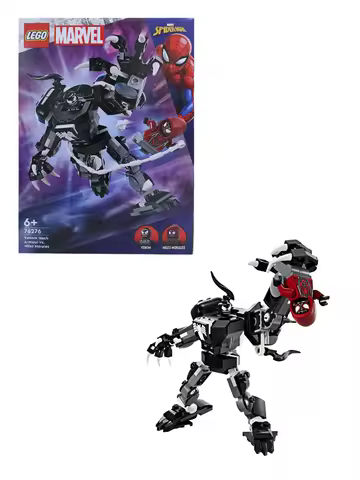LEGO 76276 Marvel Venom Mech Armor vs. Miles Morales, Posable Action for Kids, Marvel Building Set w