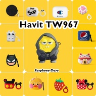 【Case Home】For Havit TW967 Case Casing Soft Silicone Cartoon Innovation Earphone Case Cover NO.1