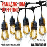 Outdoor Hanging Light Fittings 10 Meters 10 E27 Fittings 10m Cable