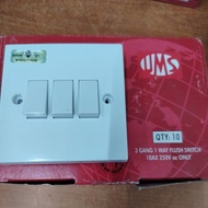 UMS 3 Gang 1 Way Switch