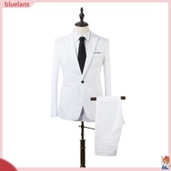   Men Suit Set Lapel Formal Stylish One Button Pockets Blazer for Wedding