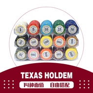 ❣️Texas Hold'em Card Chip Coin Set Chess Room Dedicated Card Casino Playing Card Chip Coin Points Co