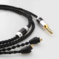 High Quality HIFI 8 Core Silver Plated Black Earphone Cable For Sony XBA-H2 XBA-H3 XBA-Z5 xba-A3 xba