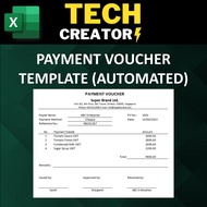 Automated Payment Voucher Template Excel - Editable & Printable & No Expiry