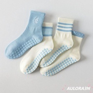 Aulora3n Pilates Socks - Breathable Cotton with Elastic Support for Yoga & Dance