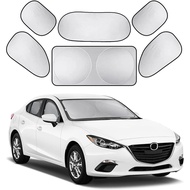 Car Window Shade, 6Pack Set Auto Sun Shades for Side Window Front and Rear Windshield with Storage P