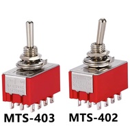 1PCS MTS-402 ON/ON MTS-403 ON/OFF/-ON Toggle Switch AC 250V 2A 120V 5A 12 Pin 4PDT MTS402 MTS403