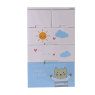 JIO ตู้ลิ้นชัก A58-221(C8) คิวท์แบร์ คิวท์บันนี่ หน้ากว้าง 58 ซม.4ชั้น พลาสติก