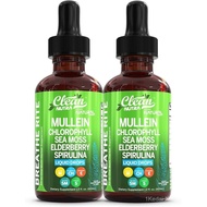OrganicMulleinLiquidDropsWithChlorophyllforPlusIrishSeaMoss,Spirulina,Licorice,TartCherry,Lobelia, L
