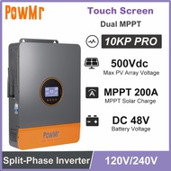 Split-Phase 10KW 48V Hybrid Inverter 120/240V AC 200A MPPT Solar Charger Controller Max PV 500Vdc Fi