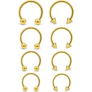 Lcolyoli 20G Cincin Septum Keluli Pembedahan Perhiasan Tindik Smiley Cincin Septum Hidung Gelang Tin