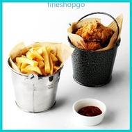 Fine Stainless Steels Metal Bucket  Snacks Basket Fries Bucket Kitchen Restaurant Snacks Barrels Ici