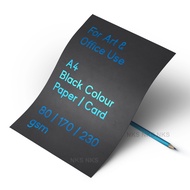A4 BLACK COLOUR PAPER / CARD ( 80GSM / 170GSM / 230GSM )