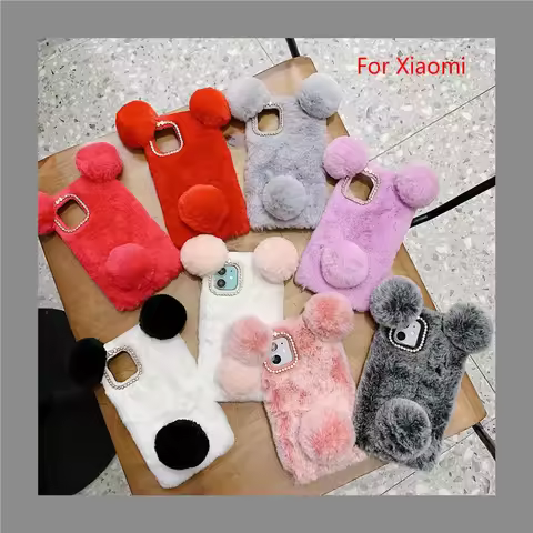 Fur Ball Phone Case For Xiaomi Redmi Note 13 12 11 10 Pro 12S 11S 10S A1 A2 12C 10A 10C Mi Poco F1 F