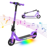 Gotrax Comet Foldable Electric Scooter for Kids 6-12, Thumb-Throttle Control with Music Speaker, 150