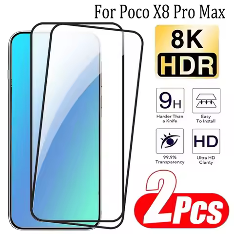 1-2PCS Tempered Glass For Xiaomi Poco X8 Pro Max X8 Pro F8 Ultra F8 Pro C71 C75 M7 F5 M6 Pro F6 Pro 