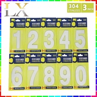 0-9 Stainless Number Adress/House/Number plate/Door 3Inch Number